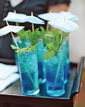 Wedding - Blue Mojitos   Mint Sprigs. 