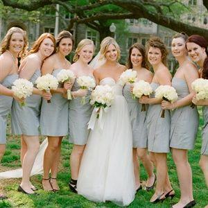 Wedding - Slate-gray Taffeta Dress. 