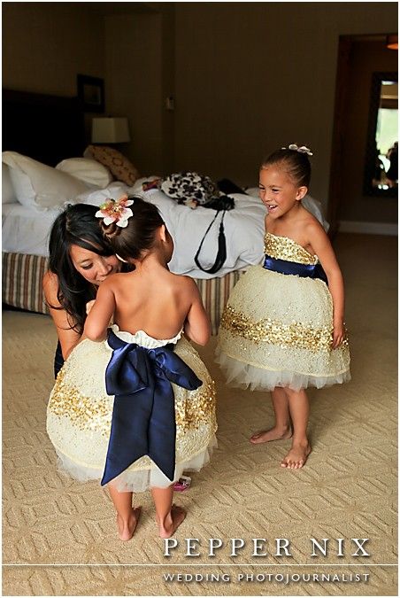 Wedding - Gold Constellation Flower Girl Dress (your Choice Of Sash Color)