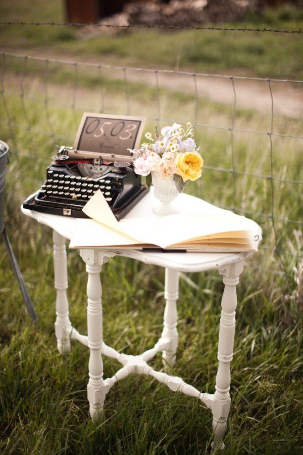 Wedding - Antique Guest Book Table 