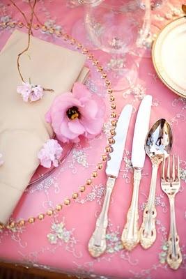 زفاف - الوردي Tablescape