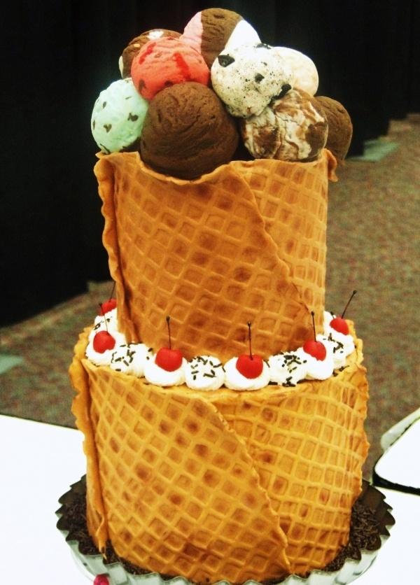 Wedding - Waffle Cone Ice Cream Cake 