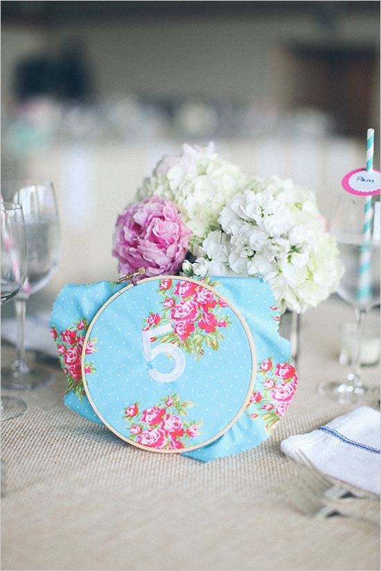 Wedding - Embroidered Table Number