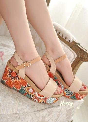 Wedding - Fashion Style Thick Heels Sandals Shoes Red Pink SD0337