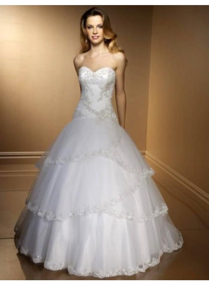زفاف - A-line Sweetheart Beading Sweep Train Lace Wedding Dresses WE4455