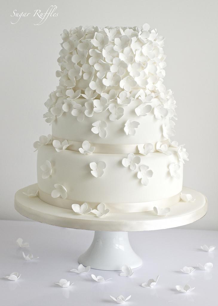 Wedding - Hydrangea Cascade Wedding Cake
