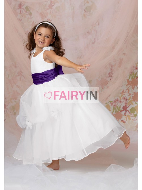 Mariage - A-line Ankle-length Sleeveless Organza Flower Girl Dresses