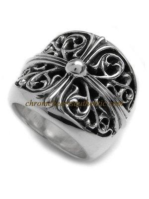 Wedding - 925 Silver Chrome Hearts Classic Cross Oval Ring
