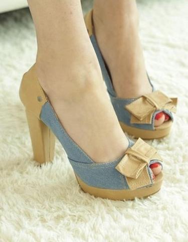Свадьба - Korean Style Fish Mouth High Heels Shoes Apricot Apricot PM0030