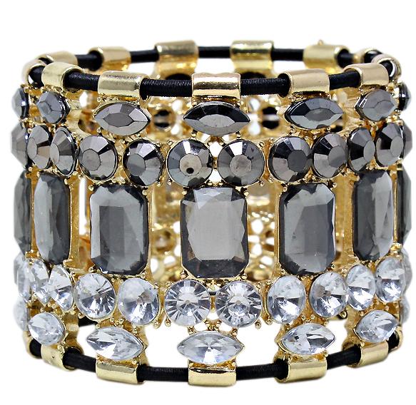 Wedding - Grey Crystals Bracelet