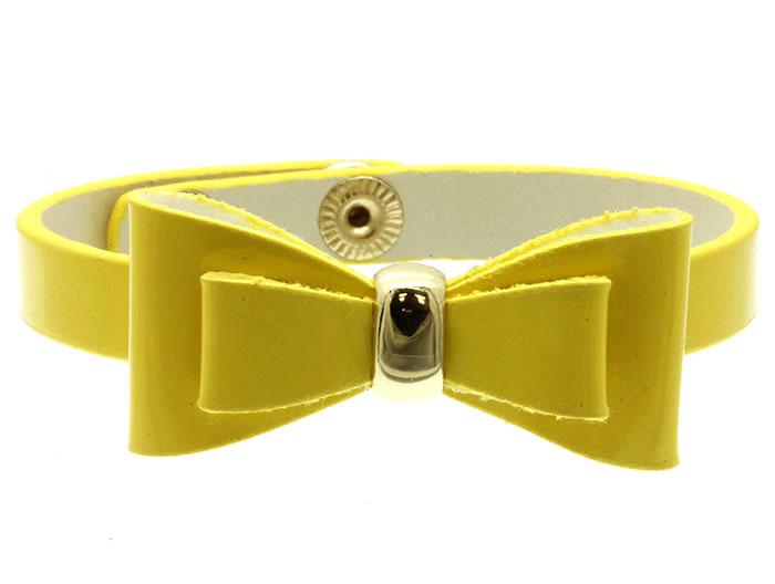 Wedding - patent yellow bow cuff