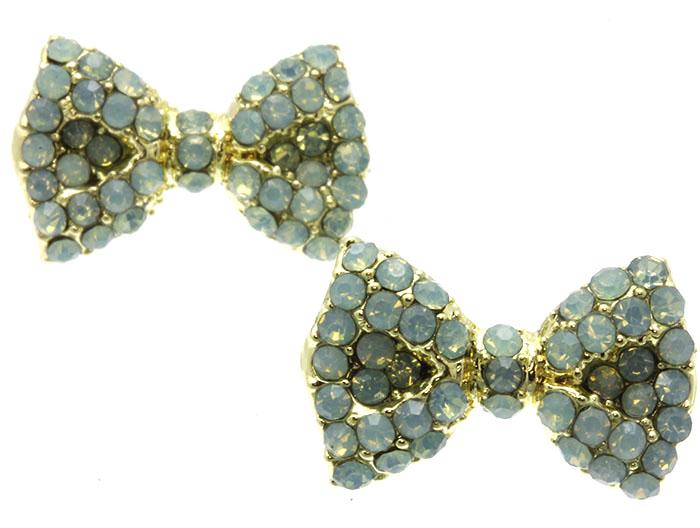زفاف - mint bow knot earrings