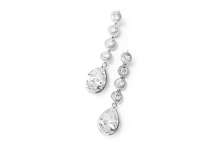 زفاف - Roped pear drop earrings