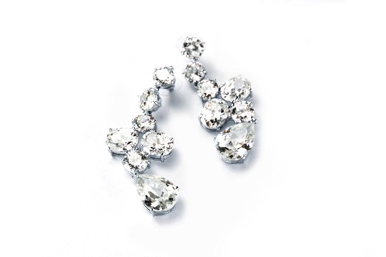 Wedding - Multi stone drop earring