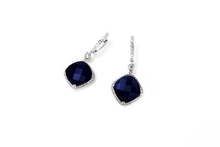 Wedding - Sapphire pendant earring