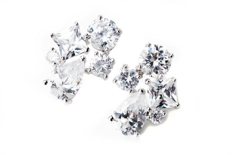Hochzeit - Multi stone cluster earrings