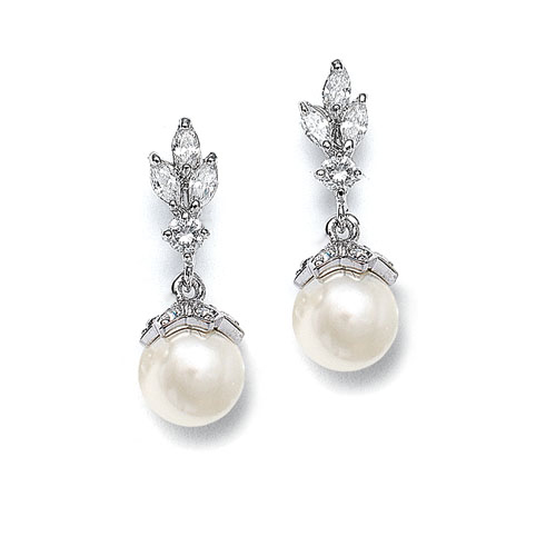 Свадьба - Marquis Drop Pearl Earrings