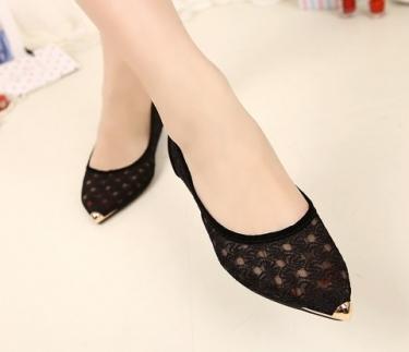 Mariage - Korean Style Embellished Low Heels Shoes Flat Red FT0429