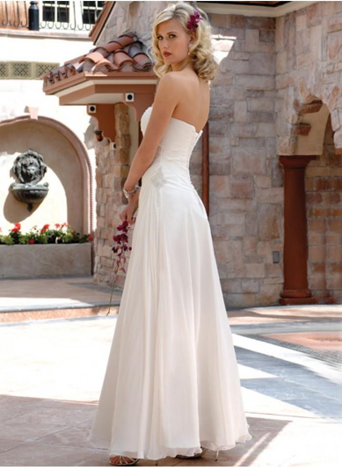 زفاف - Strapless Sheath Ruched Floor Length Wedding Dresses WE0120