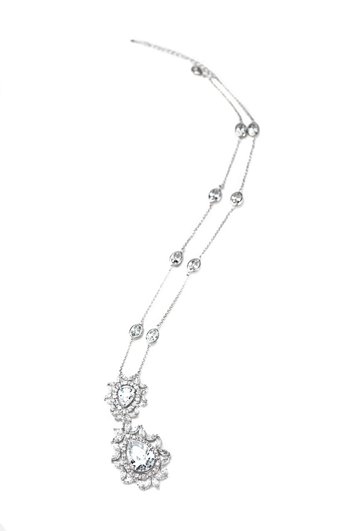 زفاف - Lacy design pear drop necklace