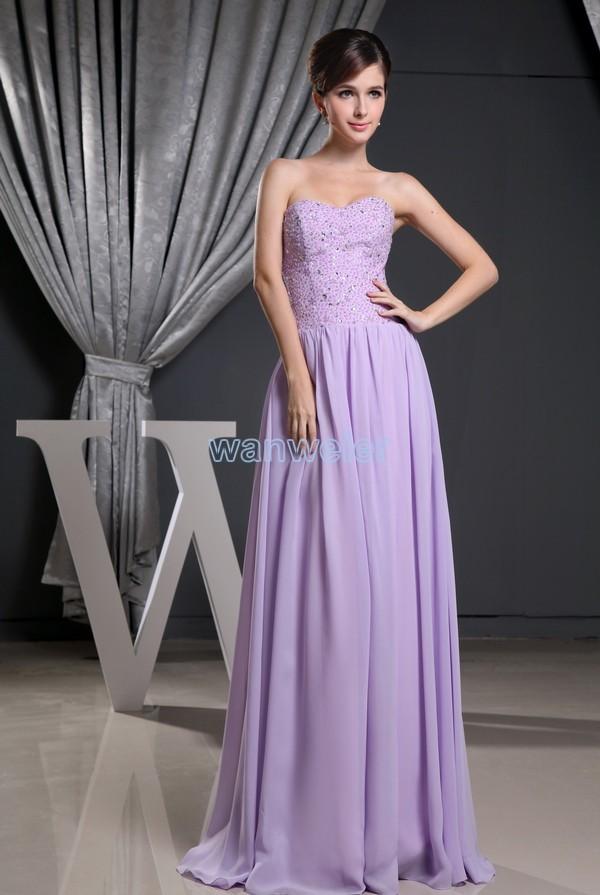 Mariage - Find Your Grape Floor Length Sweetheart Chiffon A-line Bridesmaid Dress With Appliquess(Zj5119) Here