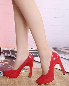 Mariage - Korean Style Sexy Hight Heel Pump Red Red PM0550