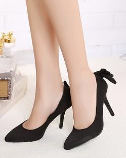 Mariage - Sexy Style Bowtie Embellished High Heels Waterproof Pumps Rose PM0558