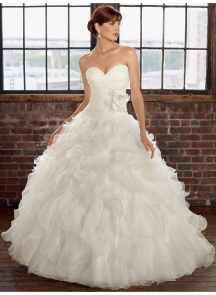 زفاف - Ball Gown Sweetheart Wave Ruching Organza Wedding Dresses WE4467