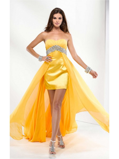 Mariage - Stunning Sleeveless Sheath/Column Asymmetrical Sweetheart Chiffon Dress