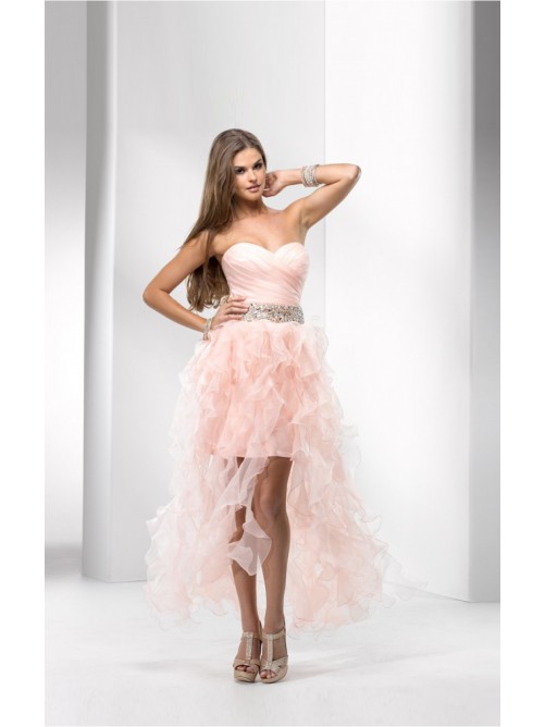 Hochzeit - Sleeveless Ball Gown Asymmetrical Sweetheart Chiffon Dress