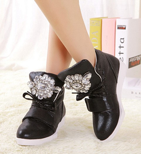 Mariage - Casual Style Color Black Thick Heels Sneaker Green SK0013