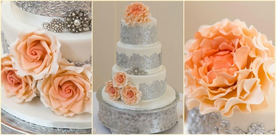 Mariage - Ivory, Silver Peach Collage