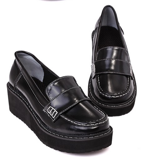 زفاف - Western Style Bowknot Thick Heels Shoes Platform Rose PF0126