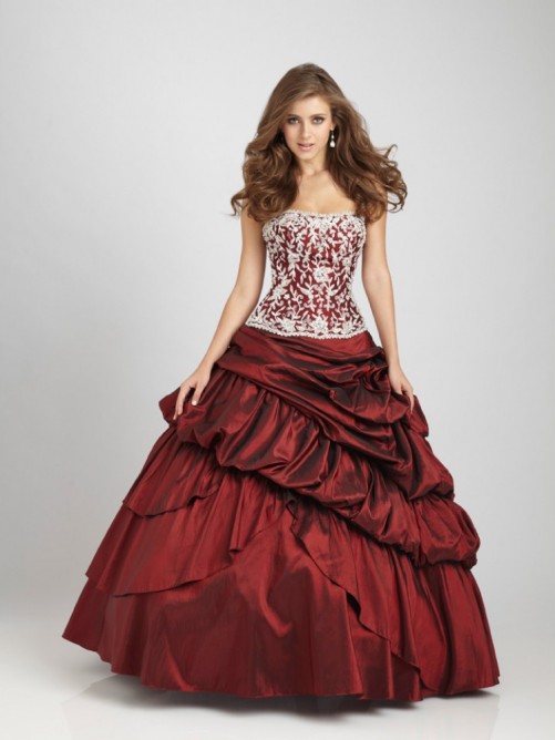 Hochzeit - Ball Gown Strapless Floor-length Taffeta Sleeveless Quinceanera Dresses