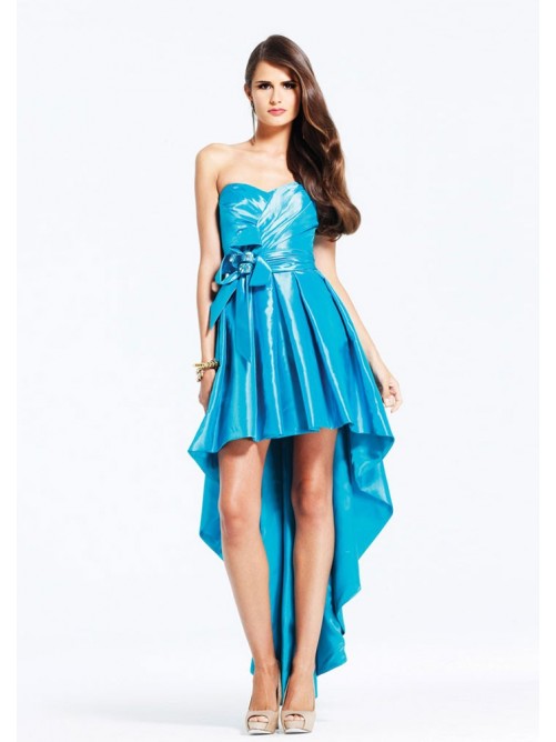 زفاف - A-line Strapless Asymmetrical Taffeta Party Dresses