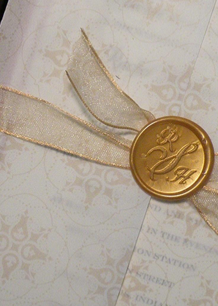 Hochzeit - Einladung Papier Gold