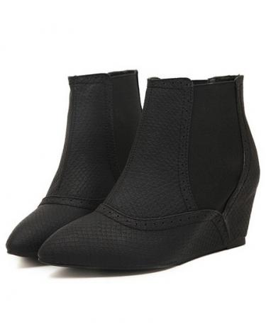 زفاف - Sexy Style Tassels Embellished High Heels Short Boots Black BT0177