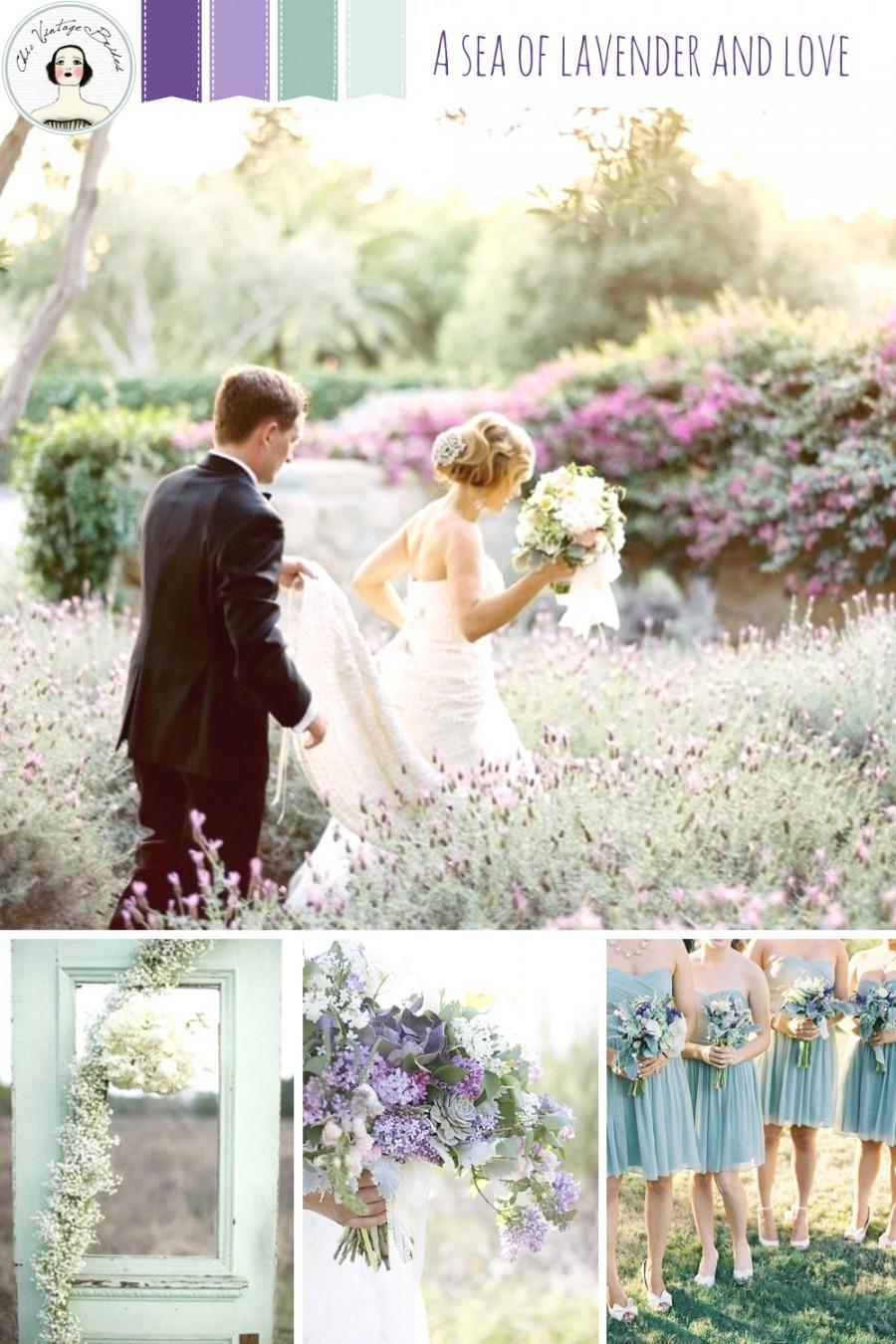 Свадьба - A Sea of Lavender and Love - Romantic Wedding Inspiration in Shades of Lavender and Seafoam