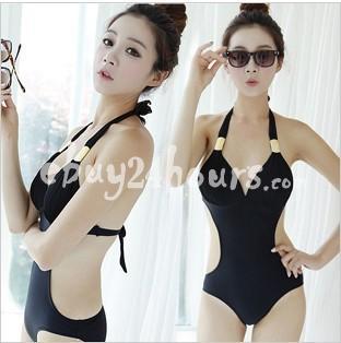 Wedding - Slim Sexy Lady Solid Triangle One Piece Swimsuit for Summer