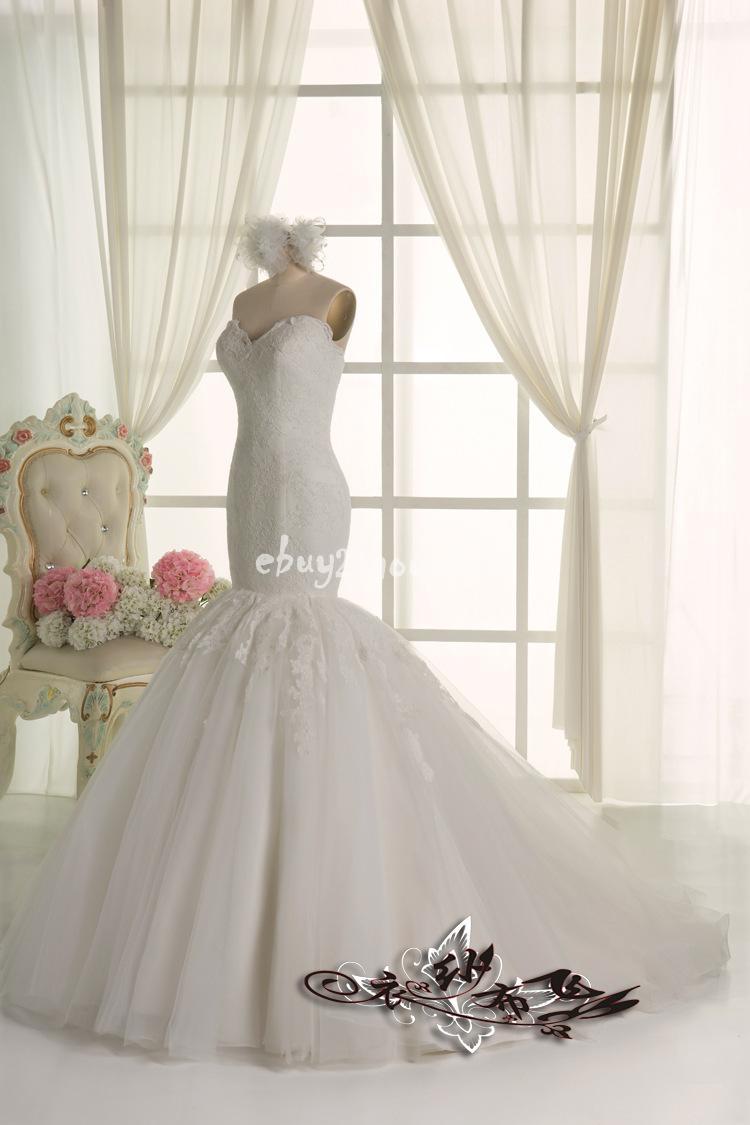 Wedding - High quality gauze strapless bandage stunning mermaid wedding dress