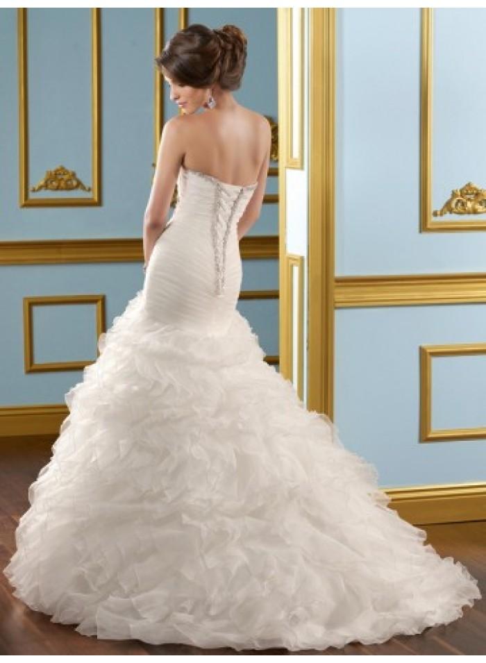 Mariage - Mermaid Sweetheart Beading Ruching Sweep Train Organza Wedding Dresses WE3993