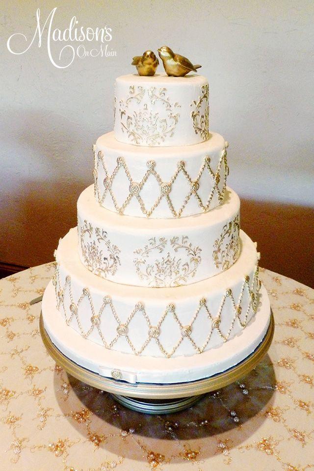 Wedding - White & Gold Wedding Cakes