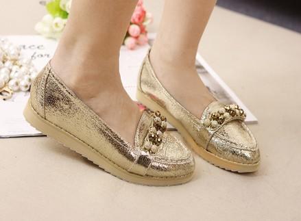 Mariage - Sweet Style Bowknot Embellished Flat Pump Shoes Yellow Yellow FT0560