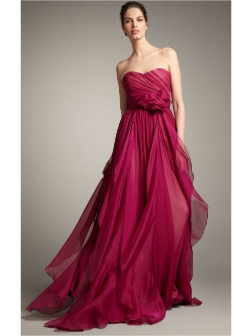 زفاف - Burgundy A-line Floor-length Sweetheart Dress