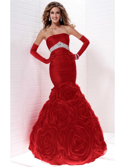 Mariage - Stunning Red Sheath Floor-length Strapless Dress