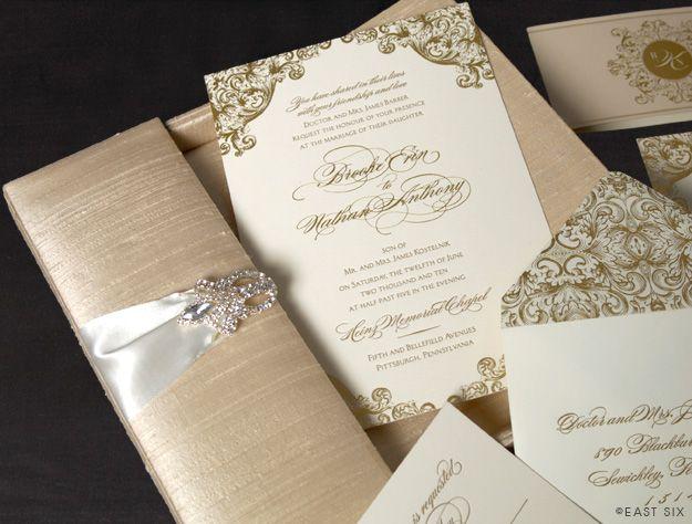 زفاف - دعوة ورق الذهب