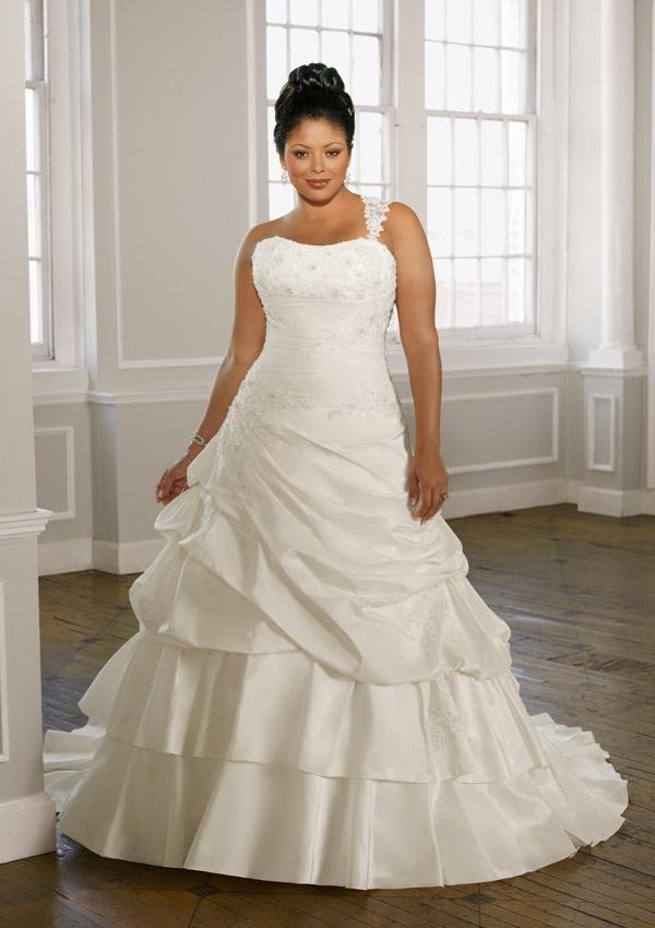 Mariage - Radiant Taffeta With Alencon Lace Wedding Dresses(HM0237)