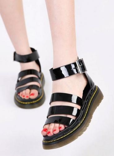 Hochzeit - Roman Style Low Heels Sandals Shoes Beige Beige SD0052