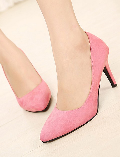 زفاف - Sweet Style Thick Heels Shoes Pump Apricot PM0015