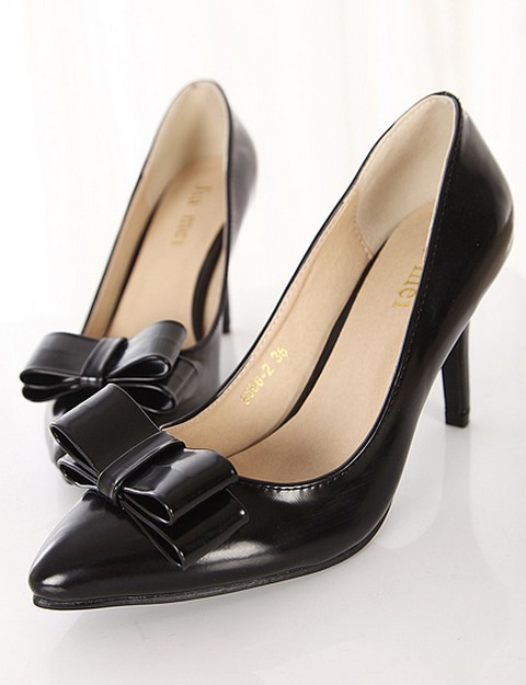 Mariage - Fashion Style Bowknot Embellished Shoes Pumps Apricot PM0023